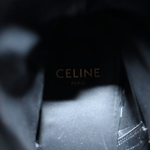 Celine Short Boots Leather Belt Pointed Toe Logo 36 Black main image 5